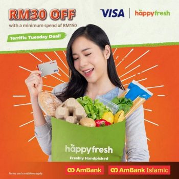 HappyFresh-AmBank-Visa-Credit-Card-Tuesday-RM30-OFF-Promotion-1-350x350 - Johor Kedah Kelantan Kuala Lumpur Melaka Negeri Sembilan Pahang Penang Perak Perlis Promotions & Freebies Putrajaya Sabah Sarawak Selangor Supermarket & Hypermarket Terengganu 