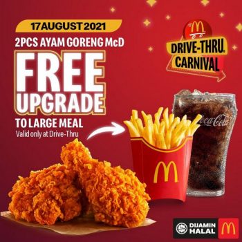 McDonalds-Drive-Thru-Carnival-Ayam-Goreng-McD-Free-Upgrade-Promotion-350x350 - Beverages Food , Restaurant & Pub Johor Kedah Kelantan Kuala Lumpur Melaka Negeri Sembilan Pahang Penang Perak Perlis Promotions & Freebies Putrajaya Sabah Sarawak Selangor Terengganu 