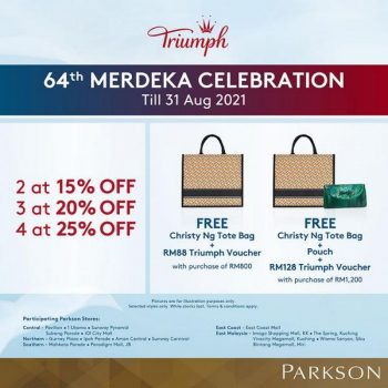 Parkson-Triumph-Merdeka-Promotion-1-350x350 - Fashion Accessories Fashion Lifestyle & Department Store Johor Kedah Kelantan Kuala Lumpur Lingerie Melaka Negeri Sembilan Pahang Penang Perak Perlis Promotions & Freebies Putrajaya Sabah Sarawak Selangor Terengganu 