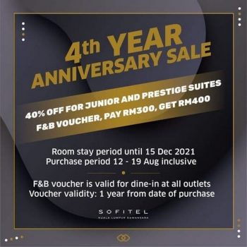 Sofitel-4th-Year-Anniversary-Sale-350x350 - Hotels Kuala Lumpur Malaysia Sales Selangor Sports,Leisure & Travel 