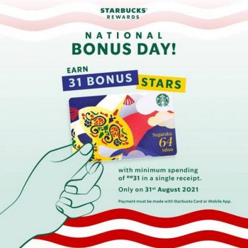 Starbucks-Reward-National-Bonus-Day-Promotion-350x350 - Beverages Food , Restaurant & Pub Johor Kedah Kelantan Kuala Lumpur Melaka Negeri Sembilan Pahang Penang Perak Perlis Promotions & Freebies Putrajaya Sabah Sarawak Selangor Terengganu 