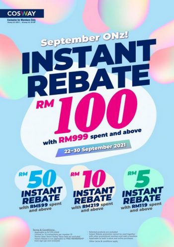 Cosway-September-Onz-Instant-Rebate-Promotion-350x495 - Beauty & Health Health Supplements Johor Kedah Kelantan Kuala Lumpur Melaka Negeri Sembilan Others Pahang Penang Perak Perlis Personal Care Promotions & Freebies Putrajaya Sabah Sarawak Selangor Terengganu 