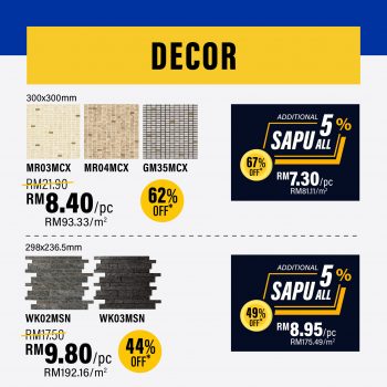 Feruni-Ceramiche-Sapu-All-Clearance-Sale-8-350x350 - Building Materials Flooring Home & Garden & Tools Johor Kedah Kelantan Kuala Lumpur Melaka Negeri Sembilan Pahang Penang Perak Perlis Putrajaya Sabah Sarawak Selangor Terengganu Warehouse Sale & Clearance in Malaysia 