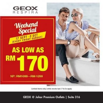Geox-Special-Sale-at-Johor-Premium-Outlets-350x350 - Apparels Fashion Accessories Fashion Lifestyle & Department Store Johor Malaysia Sales 
