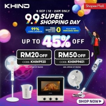 Khind-9.9-Super-Shopping-Day-on-Shopee-350x350 - Electronics & Computers Home Appliances Johor Kedah Kelantan Kitchen Appliances Kuala Lumpur Malaysia Sales Melaka Negeri Sembilan Online Store Pahang Penang Perak Perlis Putrajaya Sabah Sarawak Selangor Terengganu 