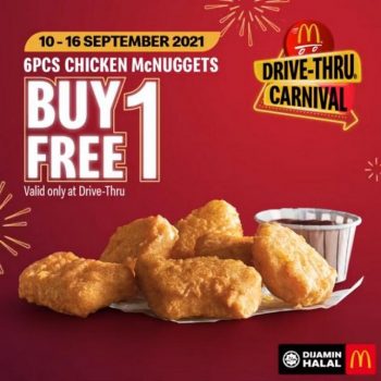 McDonalds-Drive-Thru-Carnival-Chicken-McNuggets-Buy-1-Free-1-Promotion-350x350 - Beverages Food , Restaurant & Pub Johor Kedah Kelantan Kuala Lumpur Melaka Negeri Sembilan Pahang Penang Perak Perlis Promotions & Freebies Putrajaya Sabah Sarawak Selangor Terengganu 