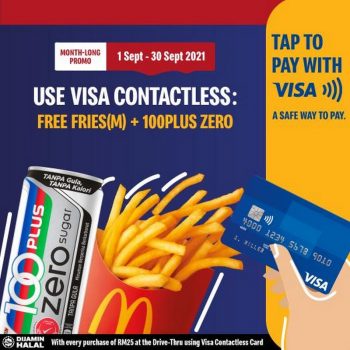 McDonalds-Drive-Thru-Visa-Contactless-Free-French-Fries-100Plus-Promotion-350x350 - Beverages Fast Food Food , Restaurant & Pub Johor Kedah Kelantan Kuala Lumpur Melaka Negeri Sembilan Pahang Penang Perak Perlis Promotions & Freebies Putrajaya Sabah Sarawak Selangor Terengganu 