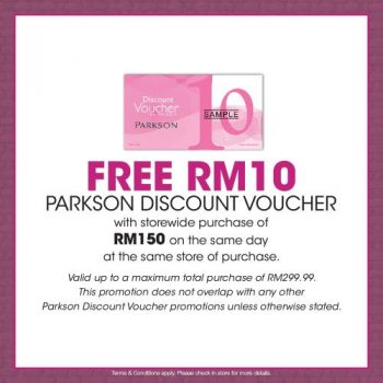 Parkson-FREE-Voucher-Promotion-2-350x350 - Johor Kedah Kelantan Kuala Lumpur Melaka Negeri Sembilan Online Store Pahang Penang Perak Perlis Promotions & Freebies Putrajaya Sabah Sarawak Selangor Supermarket & Hypermarket Terengganu 