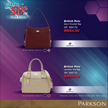 Parkson-Trade-In-Get-50-OFF-New-Handbag-Promotion-1-350x350 - Johor Kedah Kelantan Kuala Lumpur Melaka Negeri Sembilan Pahang Penang Perak Perlis Promotions & Freebies Putrajaya Sabah Sarawak Selangor Supermarket & Hypermarket Terengganu 