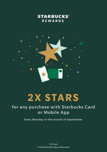 Starbucks-Earn-2x-STARS-Promo-350x495 - Beverages Food , Restaurant & Pub Johor Kedah Kelantan Kuala Lumpur Melaka Negeri Sembilan Pahang Penang Perak Perlis Promotions & Freebies Putrajaya Sabah Sarawak Selangor Terengganu 