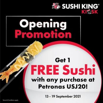 Sushi-King-Kiosk-Petronas-USJ20-Opening-Promotion-350x350 - Beverages Food , Restaurant & Pub Promotions & Freebies Selangor 