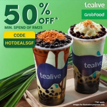 Tealive-50-off-Promo-on-GrabFood-350x350 - Beverages Food , Restaurant & Pub Johor Kedah Kelantan Kuala Lumpur Melaka Negeri Sembilan Pahang Penang Perak Perlis Promotions & Freebies Putrajaya Sabah Sarawak Selangor Terengganu 