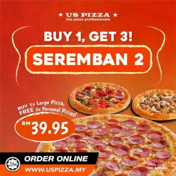 US-Pizza-2-Buy-1-Get-3-Promotion-350x350 - Beverages Food , Restaurant & Pub Negeri Sembilan Pizza Promotions & Freebies 