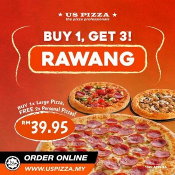 US-Pizza-Buy-1-Get-3-Promotion-at-Rawang-350x350 - Beverages Food , Restaurant & Pub Pizza Promotions & Freebies Selangor 