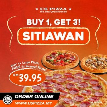 US-Pizza-Sitiawan-Buy-1-Get-3-Promotion-350x350 - Beverages Food , Restaurant & Pub Johor Kedah Kelantan Kuala Lumpur Melaka Negeri Sembilan Pahang Penang Perak Perlis Pizza Promotions & Freebies Putrajaya Sabah Sarawak Selangor Terengganu 