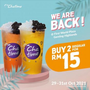 Chatime-2-Regular-at-RM15-Promotion-at-Genting-Highlands-350x350 - Beverages Food , Restaurant & Pub Pahang Promotions & Freebies 