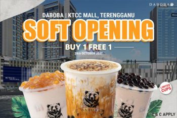 Daboba-Soft-Opening-Promotion-at-KTCC-Mall-350x233 - Beverages Food , Restaurant & Pub Promotions & Freebies Terengganu 