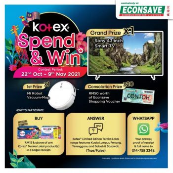 Econsave-Kotex-Spend-Win-Contest-350x350 - Events & Fairs Johor Kedah Kelantan Kuala Lumpur Melaka Negeri Sembilan Pahang Penang Perak Perlis Putrajaya Sabah Sarawak Selangor Supermarket & Hypermarket Terengganu 