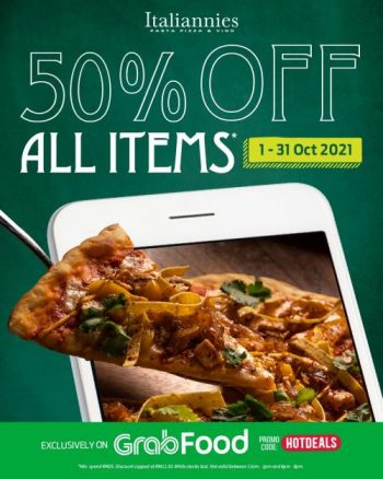 Italiannies-GrabFood-50-OFF-Promotion-350x438 - Beverages Food , Restaurant & Pub Johor Kedah Kelantan Kuala Lumpur Melaka Negeri Sembilan Pahang Penang Perak Perlis Promotions & Freebies Putrajaya Sabah Sarawak Selangor Terengganu 