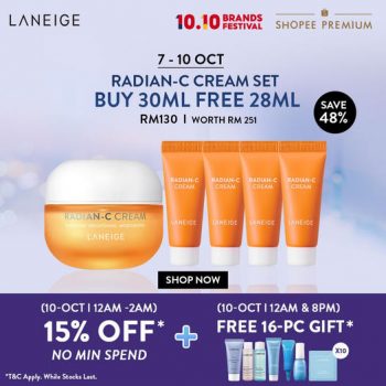 LANEIGE-10.10-Brands-Festival-on-Shopee-350x350 - Beauty & Health Johor Kedah Kelantan Kuala Lumpur Melaka Negeri Sembilan Online Store Pahang Penang Perak Perlis Personal Care Promotions & Freebies Putrajaya Sabah Sarawak Selangor Skincare Terengganu 