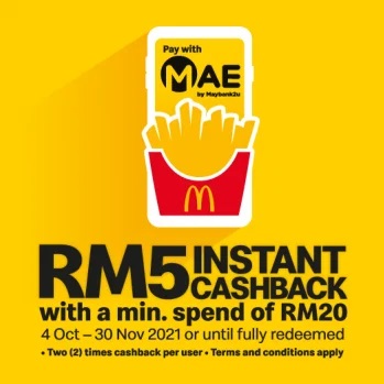 McDonalds-MAE-Free-RM5-Instant-Cashback-Promo - Beverages Fast Food Food , Restaurant & Pub Johor Kedah Kelantan Kuala Lumpur Melaka Negeri Sembilan Pahang Penang Perak Perlis Promotions & Freebies Putrajaya Sabah Sarawak Selangor Terengganu 