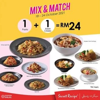 Secret-Recipe-Mix-Match-Promo - Beverages Food , Restaurant & Pub Johor Kedah Kelantan Kuala Lumpur Melaka Negeri Sembilan Pahang Penang Perak Perlis Promotions & Freebies Putrajaya Sabah Sarawak Selangor Terengganu 
