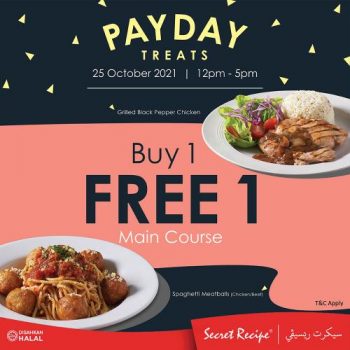 Secret-Recipe-Payday-Buy-1-Free-1-Main-Course-Promotion-350x350 - Beverages Food , Restaurant & Pub Johor Kedah Kelantan Kuala Lumpur Melaka Negeri Sembilan Pahang Penang Perak Perlis Promotions & Freebies Putrajaya Selangor Terengganu 