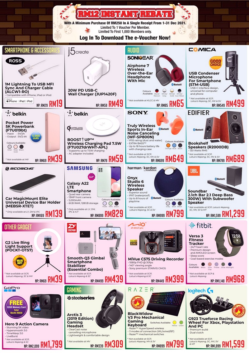 3-1 - Audio System & Visual System Cameras Computer Accessories Electronics & Computers Home Appliances Internet & Communication IT Gadgets Accessories Kuala Lumpur Laptop Location Mobile Phone Movie & Music & Games Putrajaya Selangor Tablets Warehouse Sale & Clearance in Malaysia 