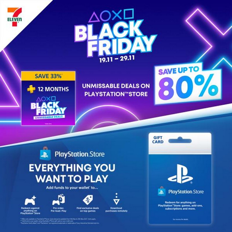 19-29 Nov 2021: 7 Eleven PlayStation Store Black Friday Sale