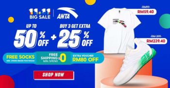 Anta-11.11-Big-Sale-350x183 - Apparels Fashion Accessories Fashion Lifestyle & Department Store Footwear Johor Kedah Kelantan Kuala Lumpur Malaysia Sales Melaka Negeri Sembilan Pahang Penang Perak Perlis Putrajaya Sabah Sarawak Selangor Terengganu 