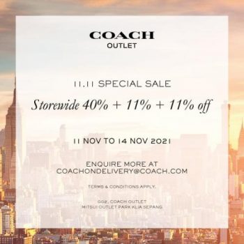 Coach-11.11-Sale-at-Mitsui-Outlet-Park-350x350 - Bags Fashion Accessories Fashion Lifestyle & Department Store Malaysia Sales Selangor 