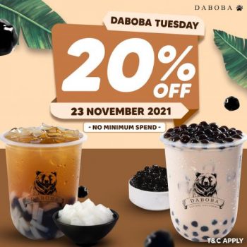 Daboba-Tuesday-20-OFF-Promotion-1-350x350 - Beverages Food , Restaurant & Pub Johor Kedah Kelantan Kuala Lumpur Melaka Negeri Sembilan Pahang Penang Perak Perlis Promotions & Freebies Putrajaya Sabah Sarawak Selangor Terengganu 