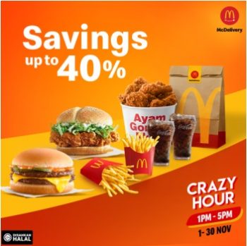 McDonalds-Crazy-Hour-Deals-Promotions-350x349 - Beverages Fast Food Food , Restaurant & Pub Johor Kedah Kelantan Kuala Lumpur Melaka Negeri Sembilan Pahang Penang Perak Perlis Promotions & Freebies Putrajaya Sabah Sarawak Selangor Terengganu 