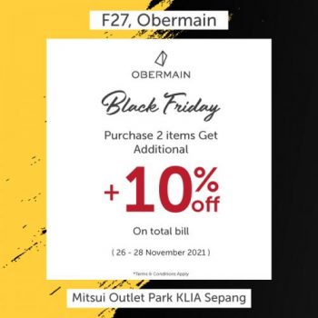 Obermain-Black-Friday-Sale-at-Mitsui-Outlet-Park-350x350 - Bags Fashion Accessories Fashion Lifestyle & Department Store Footwear Malaysia Sales Selangor 