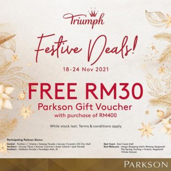 Triumph-Christmas-Promotion-at-Parkson-350x350 - Fashion Accessories Fashion Lifestyle & Department Store Johor Kedah Kelantan Kuala Lumpur Lingerie Melaka Negeri Sembilan Pahang Penang Perak Perlis Promotions & Freebies Putrajaya Sabah Sarawak Selangor Terengganu 