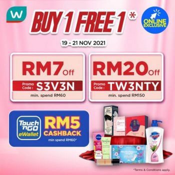 Watsons-Online-Buy-1-Free-1-Promotion-350x350 - Beauty & Health Cosmetics Health Supplements Johor Kedah Kelantan Kuala Lumpur Melaka Negeri Sembilan Online Store Pahang Penang Perak Perlis Personal Care Promotions & Freebies Putrajaya Sabah Sarawak Selangor Terengganu 