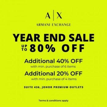 Armani-Exchange-Year-End-Sale-at-Johor-Premium-Outlets-350x350 - Apparels Bags Fashion Accessories Fashion Lifestyle & Department Store Johor Malaysia Sales 