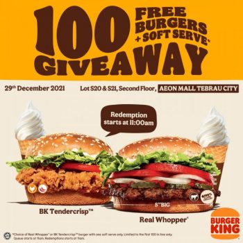 Burger-King-Opening-Promotion-at-AEON-Tebrau-City-1-350x350 - Beverages Burger Food , Restaurant & Pub Johor Promotions & Freebies 