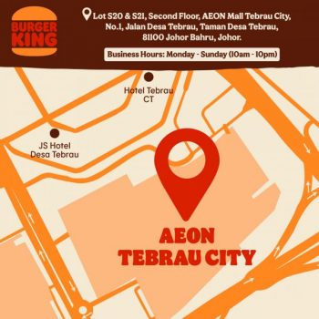 Burger-King-Opening-Promotion-at-AEON-Tebrau-City-3-350x350 - Beverages Burger Food , Restaurant & Pub Johor Promotions & Freebies 