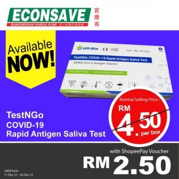 Econsave-ShopeePay-TestNGo-Covid-19-Rapid-Antigen-Saliva-Test-Promo-350x350 - Johor Kedah Kelantan Kuala Lumpur Melaka Negeri Sembilan Pahang Penang Perak Perlis Promotions & Freebies Putrajaya Sabah Sarawak Selangor Supermarket & Hypermarket Terengganu 