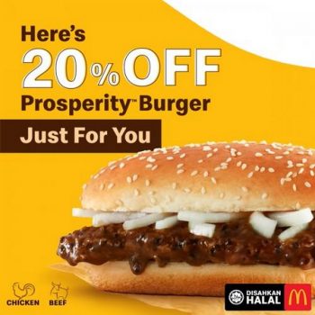 McDonalds-Prosperity-Burger-20-OFF-Promotion-350x350 - Beverages Fast Food Food , Restaurant & Pub Johor Kedah Kelantan Kuala Lumpur Melaka Negeri Sembilan Pahang Penang Perak Perlis Promotions & Freebies Putrajaya Sabah Sarawak Selangor Terengganu 