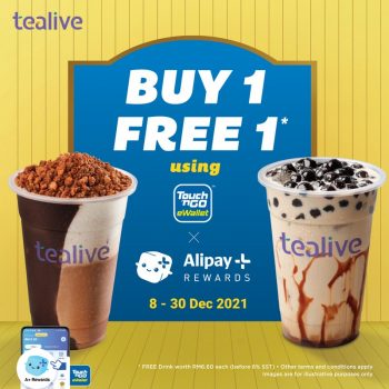 Tealive-Buy-1-Free-1-Deal-with-Touch-‘n-Go-350x350 - Beverages Food , Restaurant & Pub Johor Kedah Kelantan Kuala Lumpur Melaka Negeri Sembilan Pahang Penang Perak Perlis Promotions & Freebies Putrajaya Sabah Sarawak Selangor Terengganu 