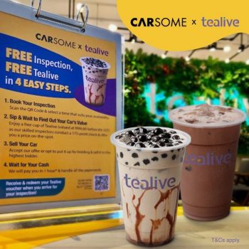 Tealive-Carsome-Promo-1-350x350 - Beverages Food , Restaurant & Pub Johor Kedah Kelantan Kuala Lumpur Melaka Negeri Sembilan Pahang Penang Perak Perlis Promotions & Freebies Putrajaya Sabah Sarawak Selangor Terengganu 