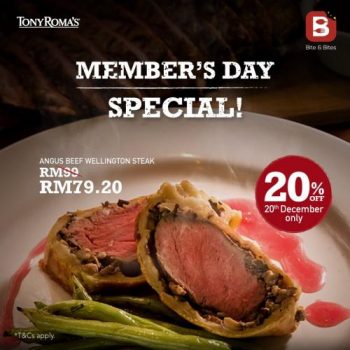 Tony-Romas-Bite-Bites-Members-Day-Promotion-350x350 - Beverages Food , Restaurant & Pub Johor Kedah Kelantan Kuala Lumpur Melaka Negeri Sembilan Pahang Penang Perak Perlis Promotions & Freebies Putrajaya Sabah Sarawak Selangor Terengganu 