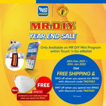 Touch-n-Go-eWallet-MR-DIY-Year-End-Sale-Promotion-350x350 - Johor Kedah Kelantan Kuala Lumpur Melaka Negeri Sembilan Others Pahang Penang Perak Perlis Promotions & Freebies Putrajaya Sabah Sarawak Selangor Terengganu 