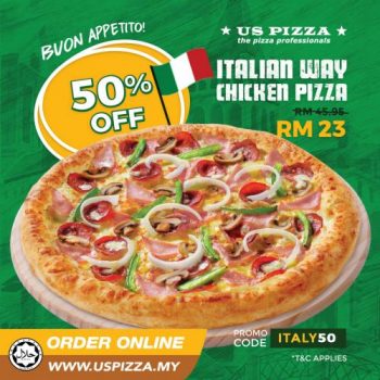 US-Pizza-Italian-Way-Chicken-Pizza-Promo-350x350 - Beverages Food , Restaurant & Pub Johor Kedah Kelantan Kuala Lumpur Melaka Negeri Sembilan Online Store Pahang Penang Perak Perlis Pizza Promotions & Freebies Putrajaya Sabah Sarawak Selangor Terengganu 