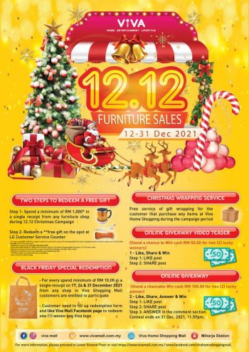 Viva-Home-12.12-Christmas-Campaign-350x495 - Beddings Furniture Home & Garden & Tools Home Decor Kuala Lumpur Lightings Promotions & Freebies Sanitary & Bathroom Selangor 