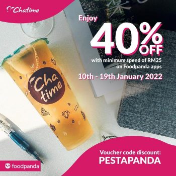 Chatime-Foodpanda-40-OFF-Promotion-350x350 - Beverages Food , Restaurant & Pub Johor Kedah Kelantan Kuala Lumpur Melaka Negeri Sembilan Online Store Pahang Penang Perak Perlis Promotions & Freebies Putrajaya Sabah Sarawak Selangor Terengganu 