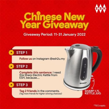 ESH-Electrical-Chinese-New-Year-Giveaway-350x350 - Electronics & Computers Events & Fairs Home Appliances Johor Kedah Kelantan Kuala Lumpur Melaka Negeri Sembilan Online Store Pahang Penang Perak Perlis Putrajaya Sabah Sarawak Selangor Terengganu 