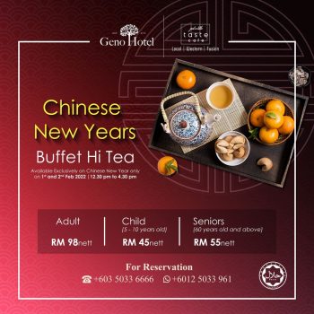 Geno-Hotel-CNY-Buffet-Hi-Tea-Deal-350x350 - Beverages Food , Restaurant & Pub Hotels Promotions & Freebies Selangor Sports,Leisure & Travel 